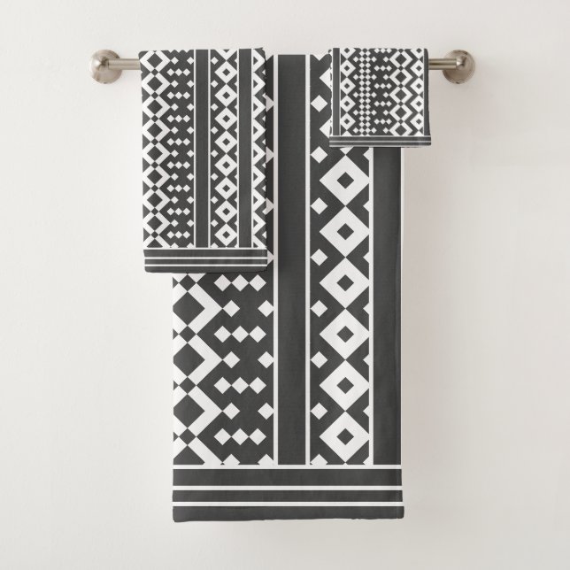 Géométrie Gris de charbon et Serviette blanche (En situation)