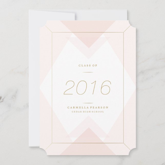 Geometrie im Abschluss mit Blush Einladung (Vorderseite)