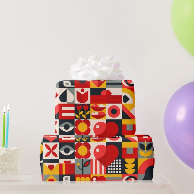 Geometrie in Farbe Geschenkpapier (Partygeschenke)