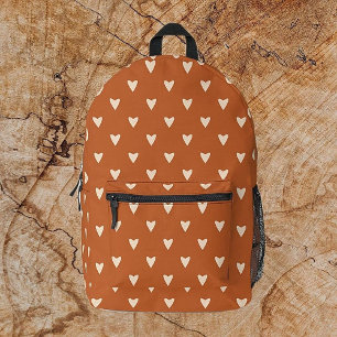 Geometrie in Liebe - Creme auf rotem Ocker - Muste Bedruckter Rucksack