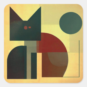 Geometrie Katze Quadratischer Aufkleber