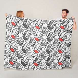 Geometrie Kreise und Ringe Dekor Retro Sechziger Fleecedecke