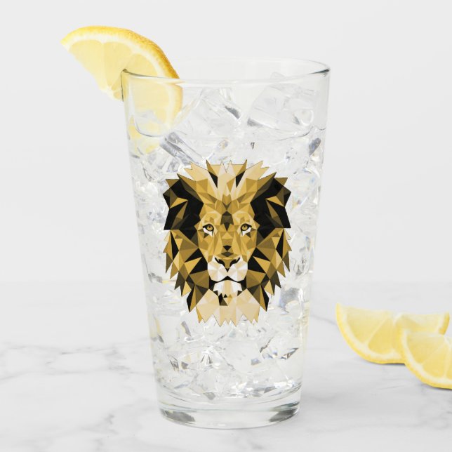 Geometrie Löwenkopf braun Glas (Vorderseite Ice)