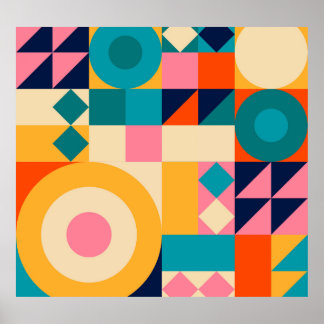 Géométrie minimaliste : affiche d'illustration Vin