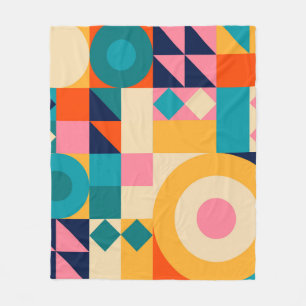 Geometrie-Minimalistisch: Vintages Illustrationspa Fleecedecke