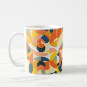 Geometrie-minimalistisches Kunstmuster mit einfach Kaffeetasse