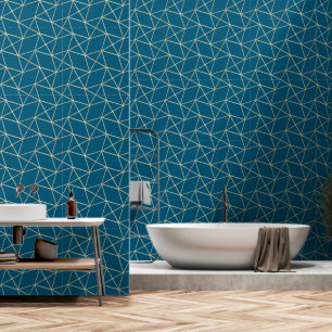 Geometrie Moderne Klasse Chic Deko Gold & Türkis Tapete