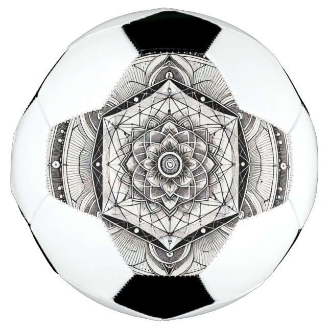 Geometrie - Monochrom: Kosmische Präzision Fußball (Vorderseite)