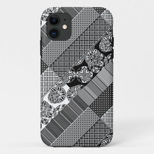 Geometrie, Muster, Schwarz und Weiß Case-Mate iPhone Hülle (Rückseite)