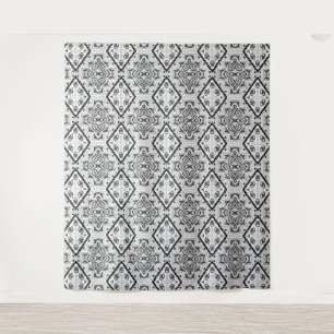 Geometrie , Muster , Schwarz und Weiß Wandteppich