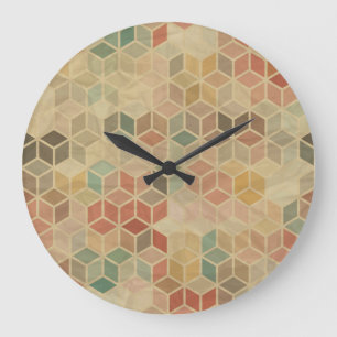 Geometrie nach hinten: Nahtloses Design Große Wanduhr