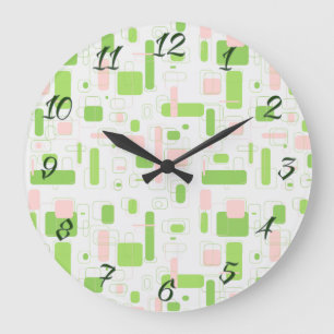 Geometrie Retro Mitteljahrhundert Moderne Große Wanduhr