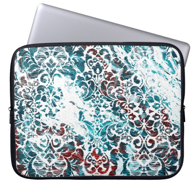 Geometrie Textur wiederholen klassische Muster abs Laptopschutzhülle (Vorderseite)