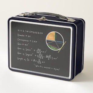 Geometrie und Trigonometrie Gleichungen Math Chalk Metall Brotdose