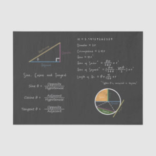 Geometrie- und Trigonometrie-Gleichungen Seidenpapier