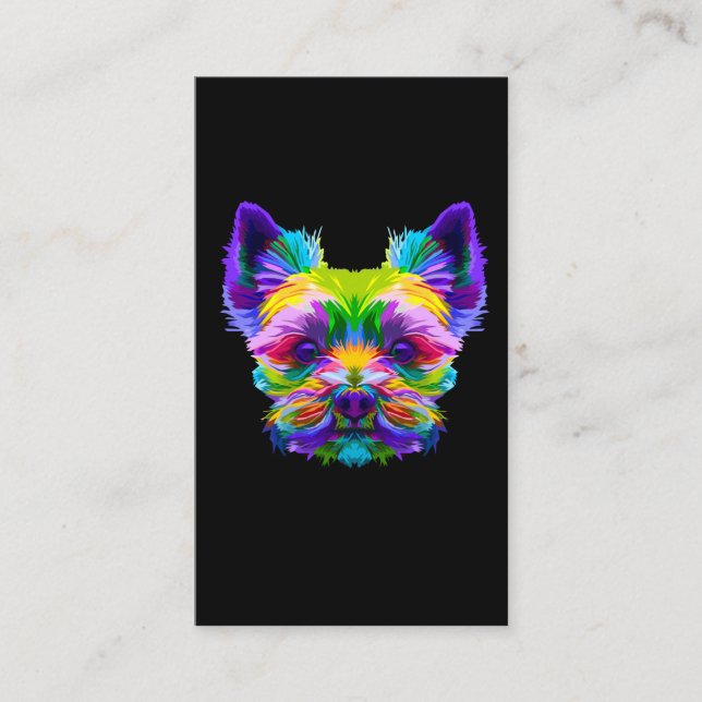 Geometrie Yorkshire Terrier Yorkie Art Animal Lieb Visitenkarte (Vorderseite)