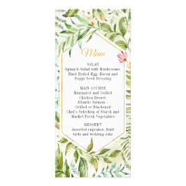 Géométrique Pink Green Gold Botanical Menu Mariage