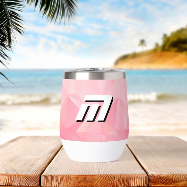 Géométrique polygonale moderne monogramme rose est (Plage (pivotée))