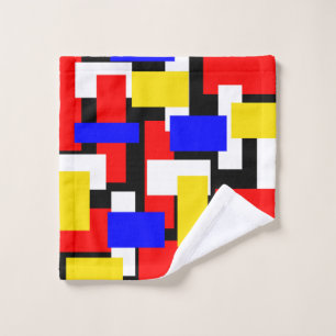 Géométrique rouge, jaune, noir et bleu