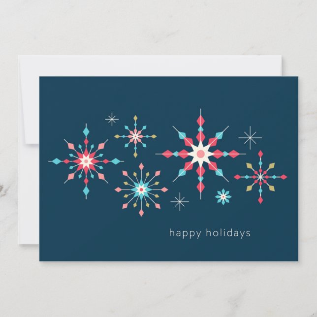 Géométrique Snowflake Géométrique voeux de vacance (Devant)