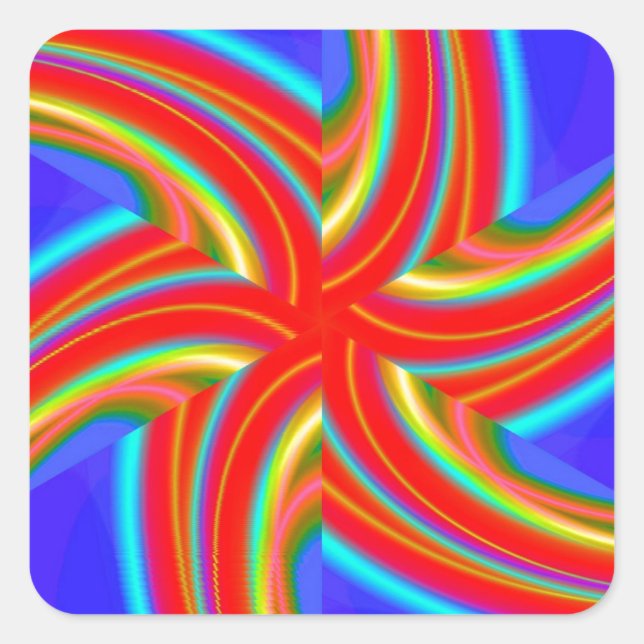 Geometrisch 160614 (04) quadratischer aufkleber (Vorderseite)