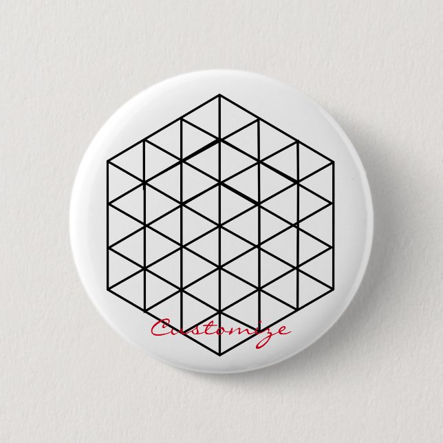 Geometrisch 3-D Cube Thunder_Cove Button (Vorderseite)