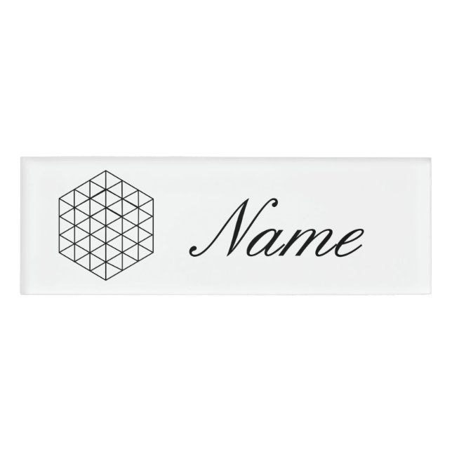 Geometrisch 3-D Cube Thunder_Cove Namenschild (Vorderseite)