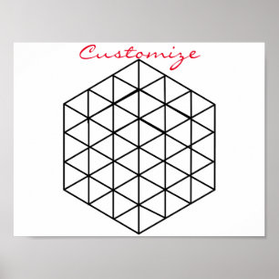 Geometrisch 3-D Cube Thunder_Cove Poster