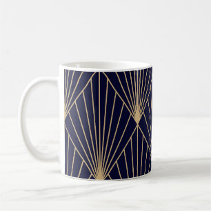 Geometrisch Abstrakt dunkelblau Kaffeetasse