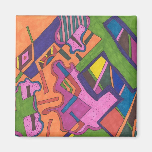 "Geometrisch" Abstrakt Magnet (Vorne)