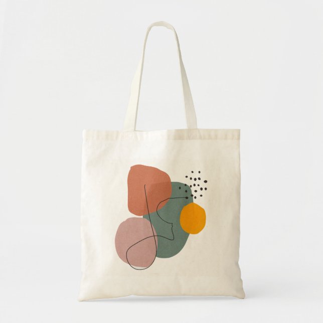 Geometrisch, abstrakt, minimal, modern, pastellfar tragetasche (Vorne)