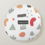 Geometrisch, abstrakt, minimal, modern, pastellför rundes kissen<br><div class="desc">Geometrisch,  abstrakt,  minimal,  modern,  pastellfarben</div>