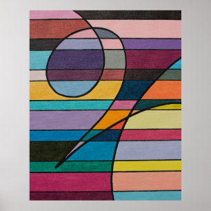 Geometrisch Abstrakt mit fetten Streifen und Kurve Poster
