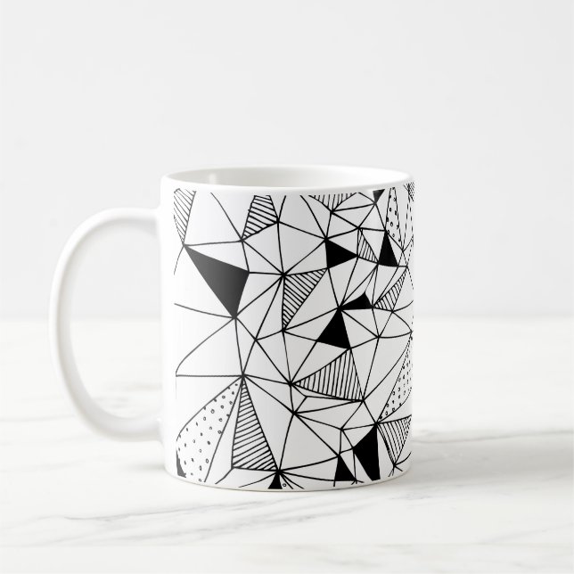 Geometrisch Abstrakt: Polygonaler Hintergrund Art. Kaffeetasse (Links)