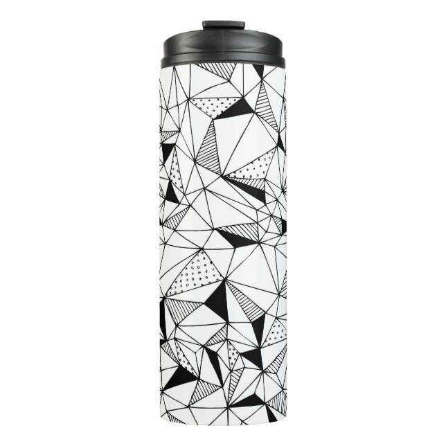 Geometrisch Abstrakt: Polygonaler Hintergrund Art. Thermosbecher (Vorderseite)