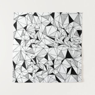 Geometrisch Abstrakt: Polygonaler Hintergrund Art. Wandteppich