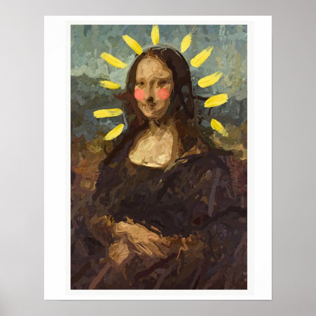 Geometrisch, abstrakt, portrait, mona lisa poster (Vorne)