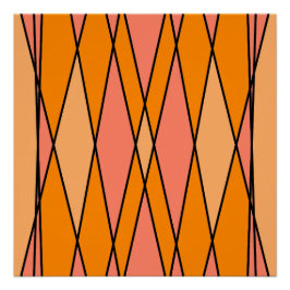 geometrisch abstrakte Gestaltung von Pfirsich und Poster