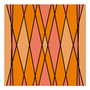 geometrisch abstrakte Gestaltung von Pfirsich und Poster