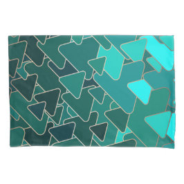 Geometrisch abstraktes Aquamarines Dreieck Kissenbezug