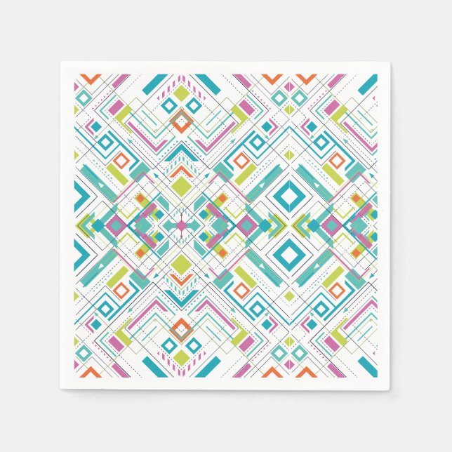 geometrisch abstraktes Aztekenmuster Serviette (Vorderseite)