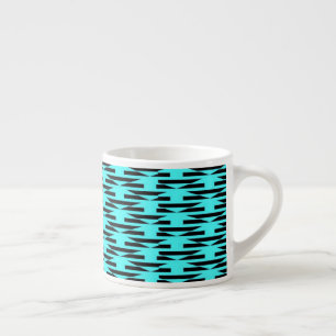 geometrisch aquamarin und schwarz gemustert espressotasse