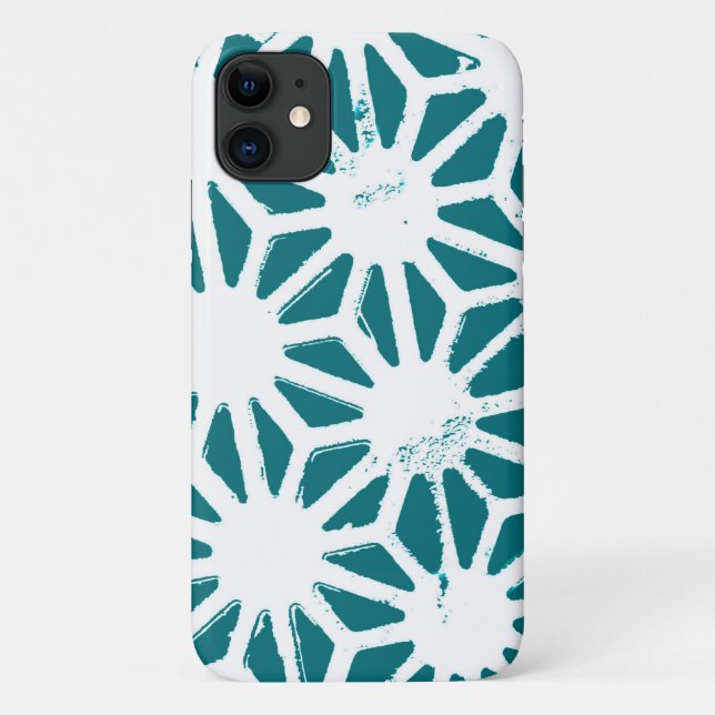geometrisch aquamarin-weiß Case-Mate iPhone hülle (Rückseite)