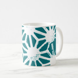 geometrisch aquamarin-weiß kaffeetasse