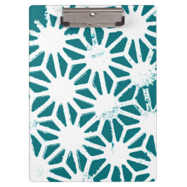 geometrisch aquamarin-weiß klemmbrett