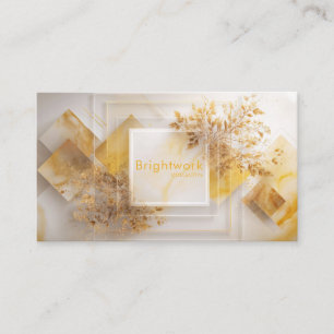 Geometrisch aus Luxus-Gold-Botanisch-weißem Marmor Visitenkarte