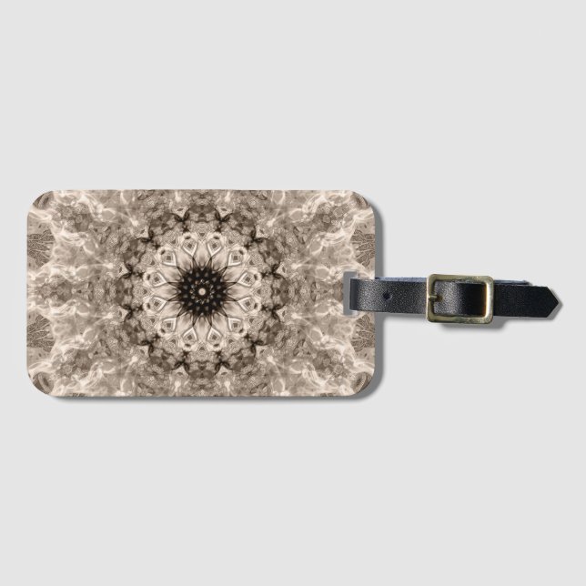 geometrisch, beige, braun, mandala gepäckanhänger (Vorderseite (Horizontal))