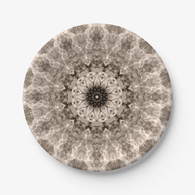 geometrisch, beige, braun, mandala pappteller (Vorderseite)