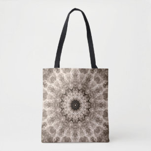 geometrisch, beige, braun, Mandala Tasche