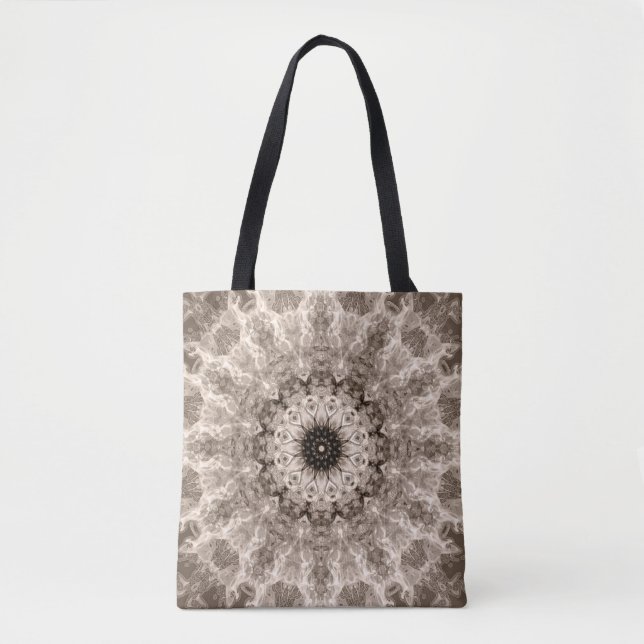 geometrisch, beige, braun, mandala tasche (Vorderseite)